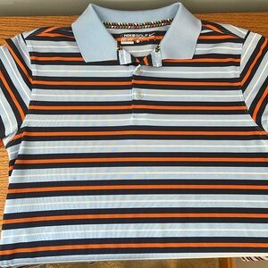 Nike Golf Boy’s Blue and Orange Striped Polo Isleworth